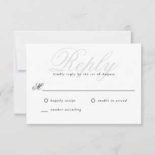 Modern Edge Elegant Minimal Monogram Wedding RSVP Card