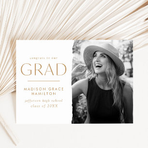 Modern Edge Gold Photo Graduation Announcement