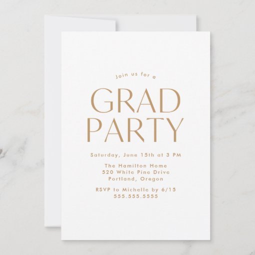 Modern Edge Gold Photo Graduation Party Invitation | Zazzle