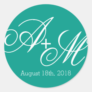 Modern Edge Monogram Classic Round Sticker