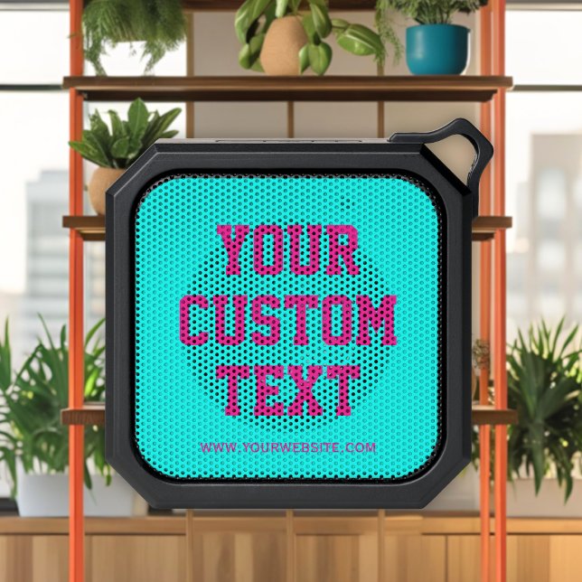 Modern Edgy Custom Text and Website Compact Budget Bluetooth Speaker (Creator Uploaded)