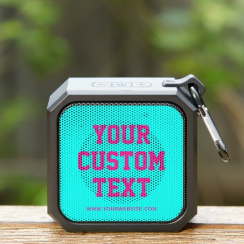 Modern Edgy Custom Text and Website Compact Budget Bluetooth Speaker