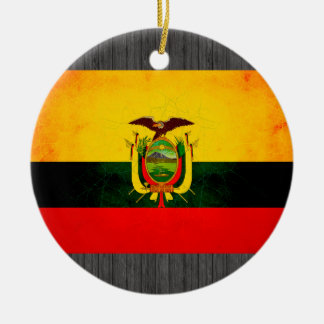 Modern Edgy Ecuadorean Flag Ceramic Ornament