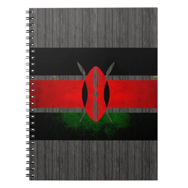 Modern Edgy Kenyan Flag Notebook (Front)