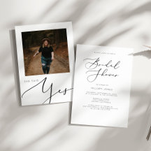 Modern Edgy Photo Bridal Shower invitation 
