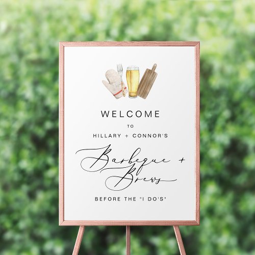 Modern Edgy Rehearsal Calligraphy BBQ  Brews  Poster