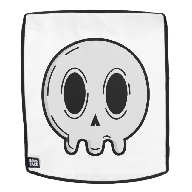 Modern Edgy Skull Graphic White Minimalist Backpac Backpack (Removable Face)