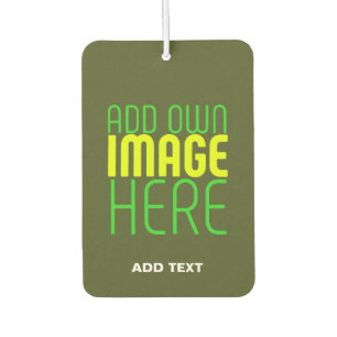 MODERN EDITABLE ARMY GREEN IMAGE TEXT TEMPLATE AIR FRESHENER