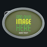MODERN EDITABLE ARMY GREEN IMAGE TEXT TEMPLATE BELT BUCKLE<br><div class="desc">THIS IS A DESIGN FITTING FOR CUSTOMERS.YOU CAN CHANGE, RESIZE OR ADD LOGO, PHOTO, TEXT AND COLOURS THE WAY YOU WANT.THANK YOU.</div>