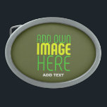 MODERN EDITABLE ARMY GREEN IMAGE TEXT TEMPLATE BELT BUCKLE<br><div class="desc">THIS IS A DESIGN FITTING FOR CUSTOMERS.YOU CAN CHANGE, RESIZE OR ADD LOGO, PHOTO, TEXT AND COLOURS THE WAY YOU WANT.THANK YOU.</div>