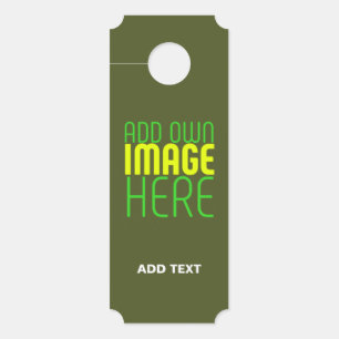 MODERN EDITABLE ARMY GREEN IMAGE TEXT TEMPLATE DOOR HANGER