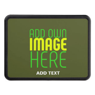 MODERN EDITABLE ARMY GREEN IMAGE TEXT TEMPLATE HITCH COVER
