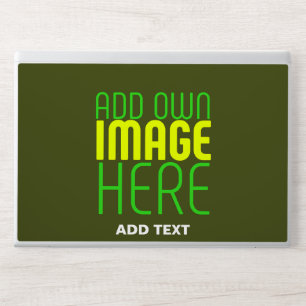 MODERN EDITABLE ARMY GREEN IMAGE TEXT TEMPLATE HP LAPTOP SKIN