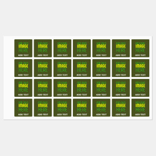 MODERN EDITABLE ARMY GREEN IMAGE TEXT TEMPLATE KIDS' LABELS