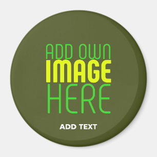 MODERN EDITABLE ARMY GREEN IMAGE TEXT TEMPLATE MAGNET