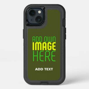 MODERN EDITABLE ARMY GREEN IMAGE TEXT TEMPLATE iPhone 13 CASE