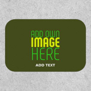 MODERN EDITABLE ARMY GREEN IMAGE TEXT TEMPLATE PATCH
