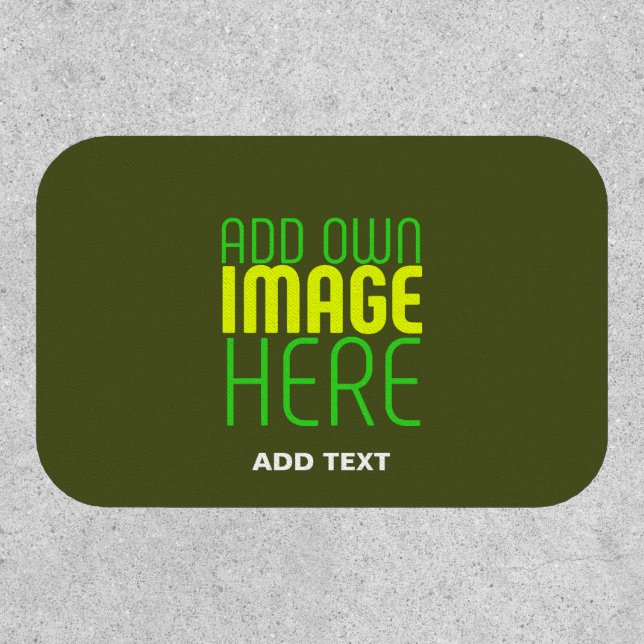 MODERN EDITABLE ARMY GREEN IMAGE TEXT TEMPLATE PATCH (Front)