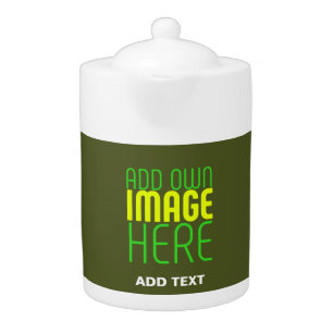 MODERN EDITABLE ARMY GREEN IMAGE TEXT TEMPLATE TEAPOT