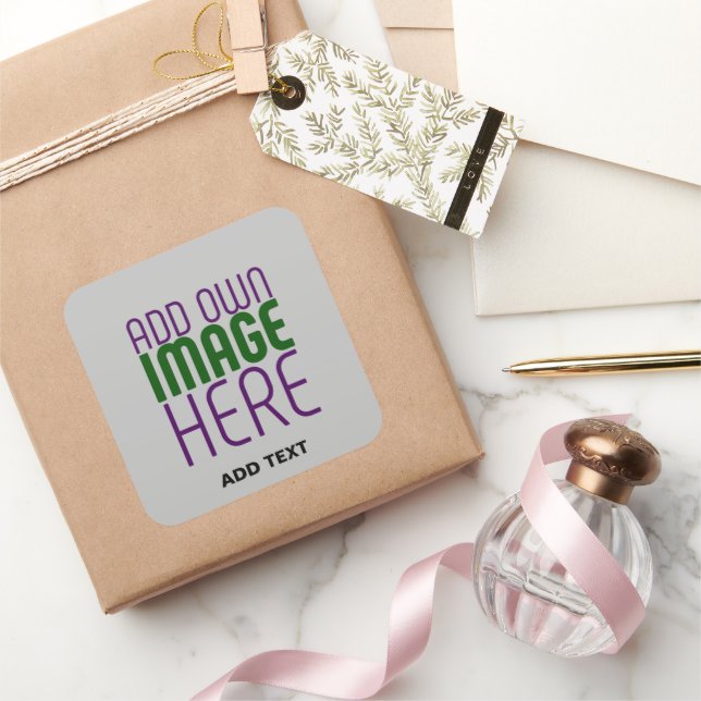 MODERN EDITABLE ASH IMAGE TEXT TEMPLATE GIFTING SQUARE STICKER (Gifting)