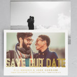 Modern Editable Bold Photo Save The Date Gold Foil Invitation<br><div class="desc">Modern Editable Bold Text Photo Save the Date

*real foil</div>