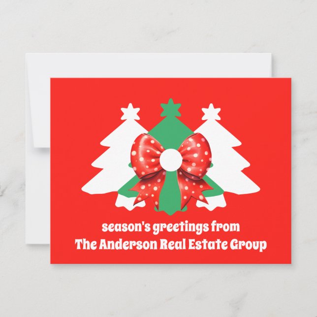 Modern Editable Business Logo QR Code Christmas  Holiday Card (Front)