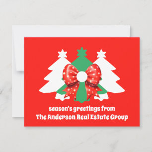 Modern Editable Business Logo QR Code Christmas  Holiday Card