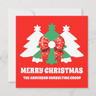 Modern Editable Business Logo QR Code Christmas Holiday Card