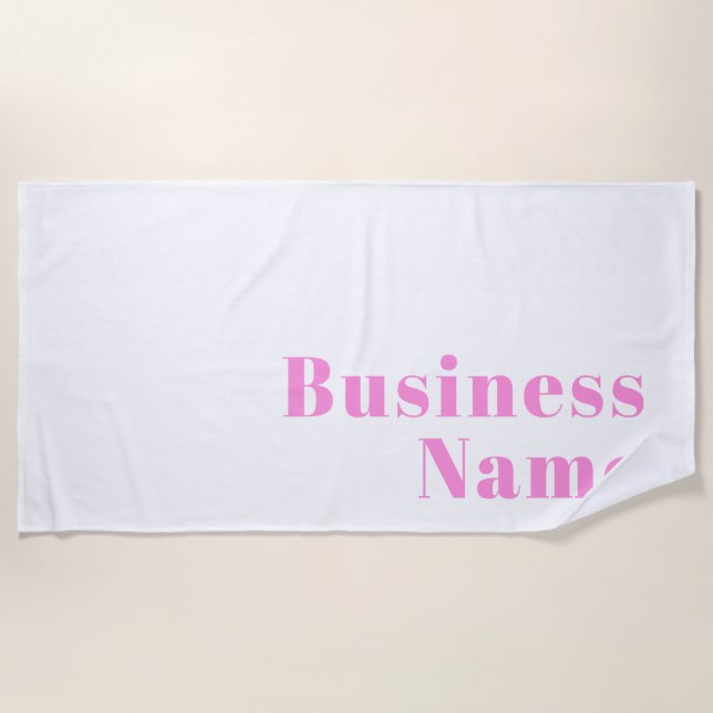 Modern Editable Business Name or First & Last Name Beach Towel (Front)