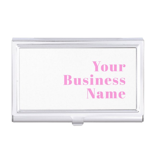 Modern Editable Business Name or First & Last Name Business Card Case (Front)