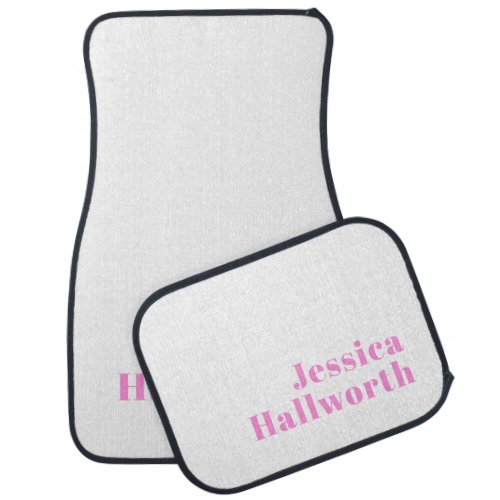 Modern Editable Business Name or First  Last Name Car Floor Mat