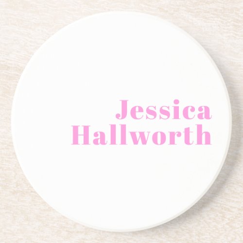 Modern Editable Business Name or First  Last Name Coaster