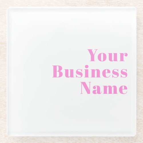 Modern Editable Business Name or First  Last Name Glass Coaster