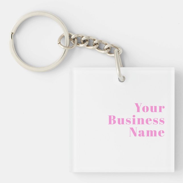 Modern Editable Business Name or First & Last Name Keychain (Front)