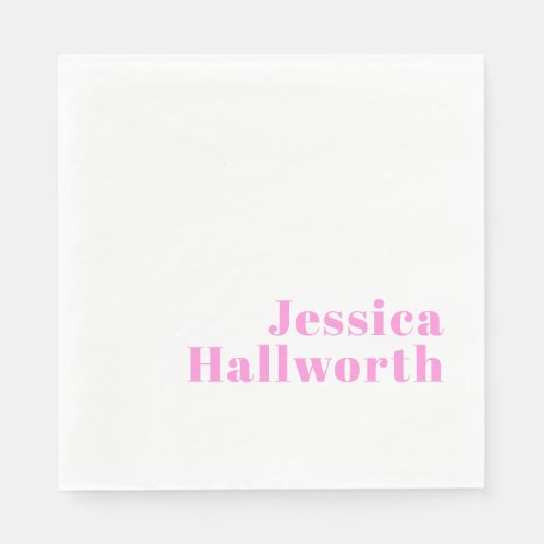 Modern Editable Business Name or First  Last Name Napkins