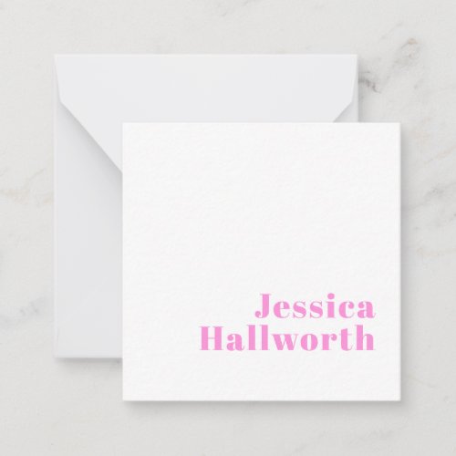 Modern Editable Business Name or First  Last Name Note Card
