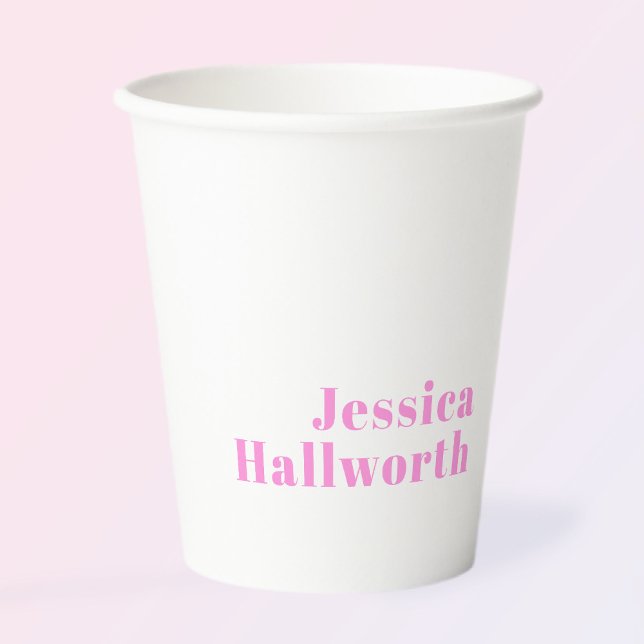 Modern Editable Business Name or First & Last Name Paper Cups (Creator Uploaded)
