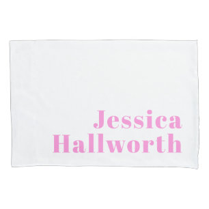 Modern Editable Business Name or First & Last Name Pillow Case