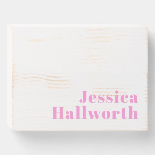 Modern Editable Business Name or First  Last Name Wooden Box Sign