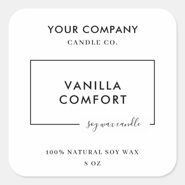 Modern Editable Candle Label Template (Front)