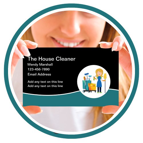 Modern Editable Cleaning Service Business Cards