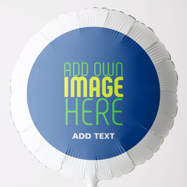 MODERN EDITABLE COBALT BLUE IMAGE TEXT TEMPLATE BALLOON (Front)
