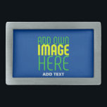 MODERN EDITABLE COBALT BLUE IMAGE TEXT TEMPLATE BELT BUCKLE<br><div class="desc">THIS IS A DESIGN FITTING FOR CUSTOMERS.YOU CAN CHANGE, RESIZE OR ADD LOGO, PHOTO, TEXT AND COLOURS THE WAY YOU WANT.THANK YOU.</div>