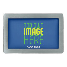 MODERN EDITABLE COBALT BLUE IMAGE TEXT TEMPLATE BELT BUCKLE