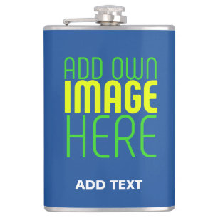 MODERN EDITABLE COBALT BLUE IMAGE TEXT TEMPLATE FLASK