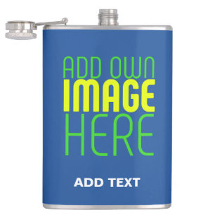 MODERN EDITABLE COBALT BLUE IMAGE TEXT TEMPLATE FLASK