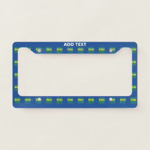 MODERN EDITABLE COBALT BLUE IMAGE TEXT TEMPLATE LICENSE PLATE FRAME