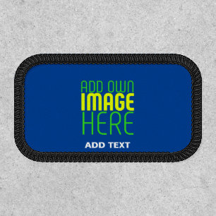 MODERN EDITABLE COBALT BLUE IMAGE TEXT TEMPLATE PATCH