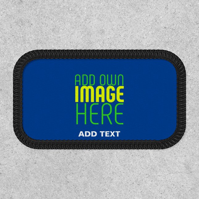 MODERN EDITABLE COBALT BLUE IMAGE TEXT TEMPLATE PATCH (Front)
