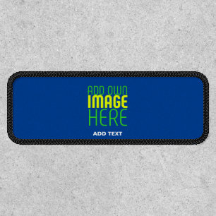 MODERN EDITABLE COBALT BLUE IMAGE TEXT TEMPLATE PATCH